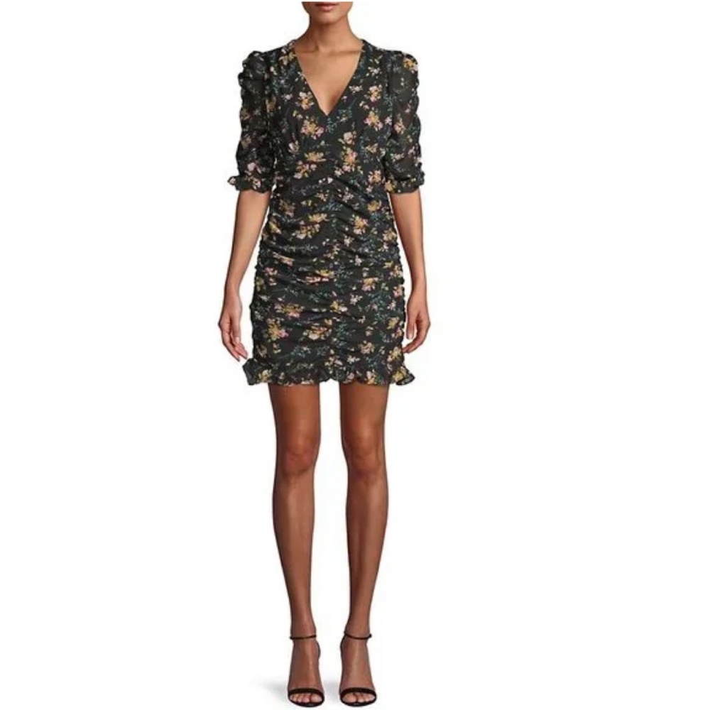 Lea & Viola Red and Black Floral Dress